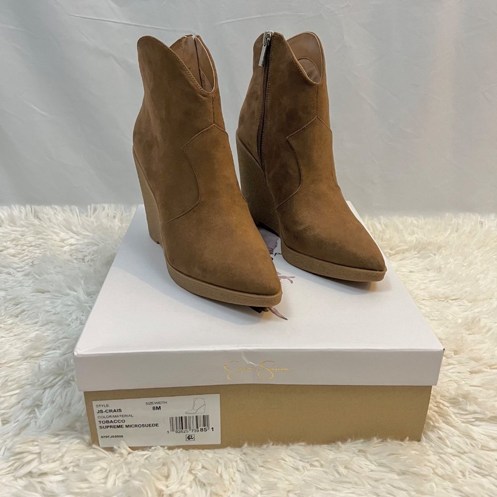 Jessica Simpson Crais Bootie Wedge Size 8 Brown NEW! - Picture 2 of 16